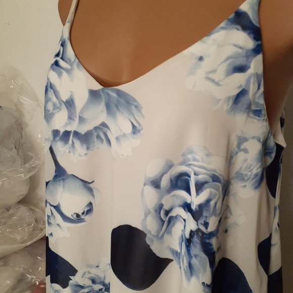 Show Me Your MuMu Blue Floral Circus Mini Babydoll Shift Dress Sz S NWOT - Picture 4 of 6